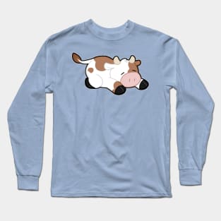 Sleepy Cow - Brown Long Sleeve T-Shirt